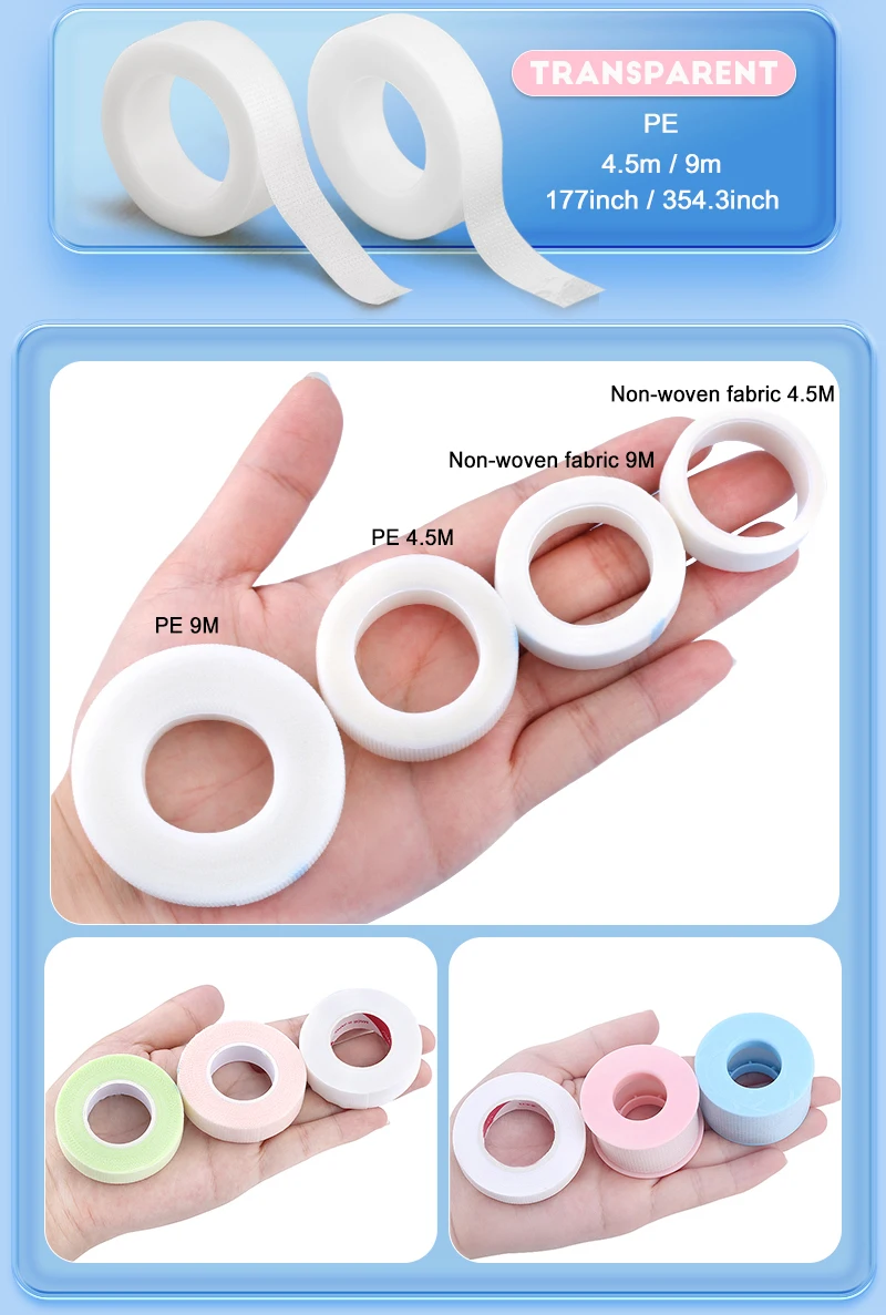 Wholesale Eyelash Extension Tape Under Eye Patches Easy to Tear Micropore Tape Professional Lashes Tape Sensitive Skin Using