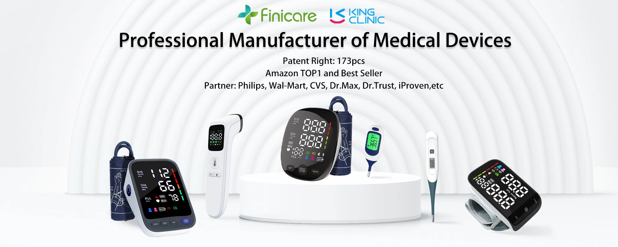 Kingclinic Blood Pressure Monitor Upper Arm Automatic BP Cuff Machine with LED Display for Home Use Health Care
