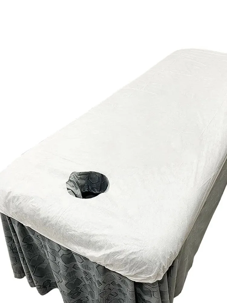 10pcs Disposable Bed Cover For Beauty Salon Open Hole Spa Massage Soft Bed Sheets Non-woven Fabric Breathable Elastic Bedspread