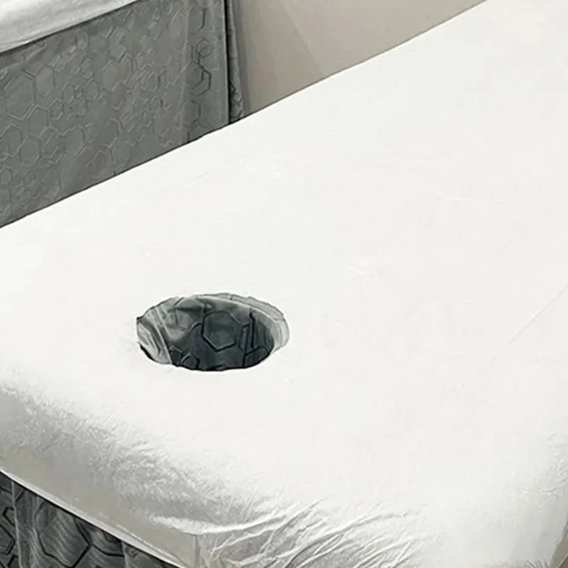 10pcs Disposable Bed Cover For Beauty Salon Open Hole Spa Massage Soft Bed Sheets Non-woven Fabric Breathable Elastic Bedspread