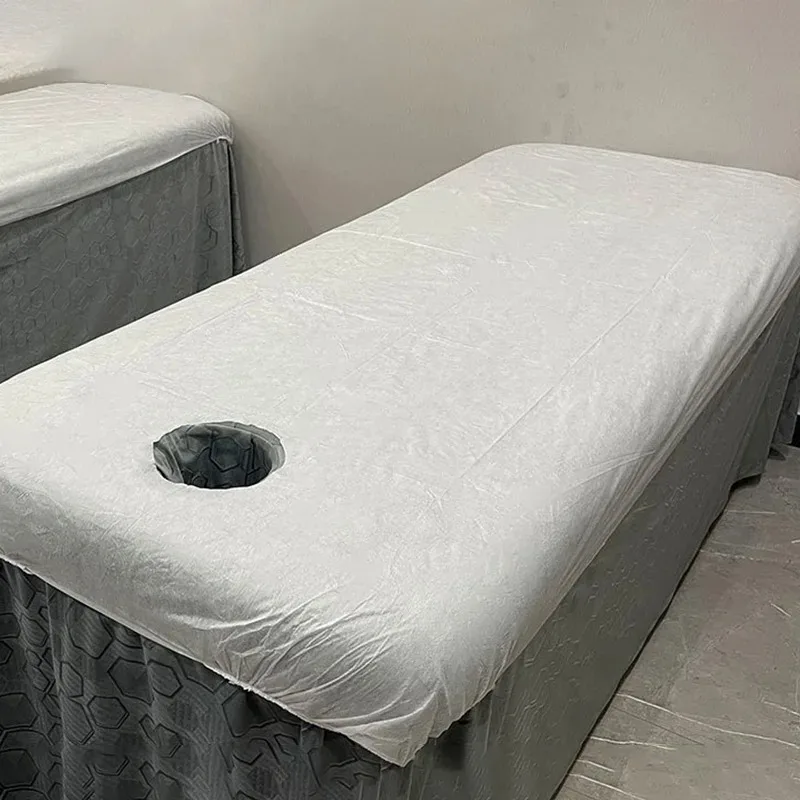 10pcs Disposable Bed Cover For Beauty Salon Open Hole Spa Massage Soft Bed Sheets Non-woven Fabric Breathable Elastic Bedspread