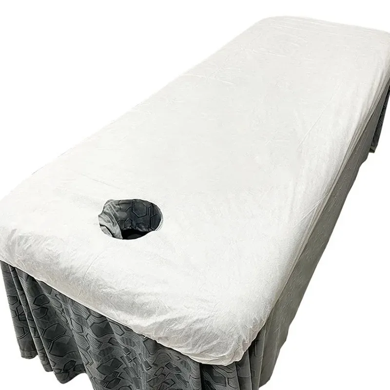 10pcs Disposable Bed Cover For Beauty Salon Open Hole Spa Massage Soft Bed Sheets Non-woven Fabric Breathable Elastic Bedspread