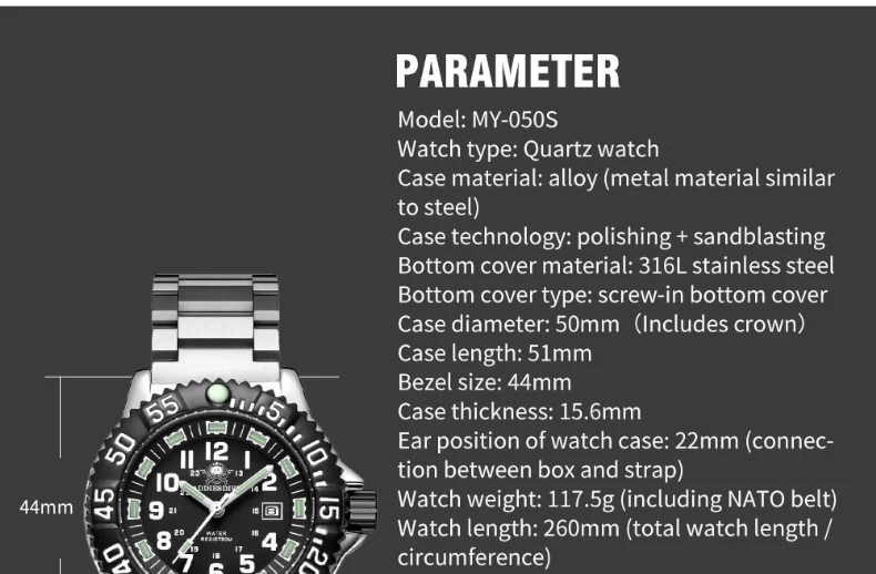 ADDIESDIVE Fashion Men's Analog Watches 50m Waterproof Luminous Tube Nylon Sports Men Military Wristwatches Quartz Watch For Men
