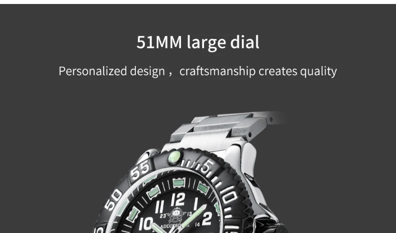 ADDIESDIVE Fashion Men's Analog Watches 50m Waterproof Luminous Tube Nylon Sports Men Military Wristwatches Quartz Watch For Men