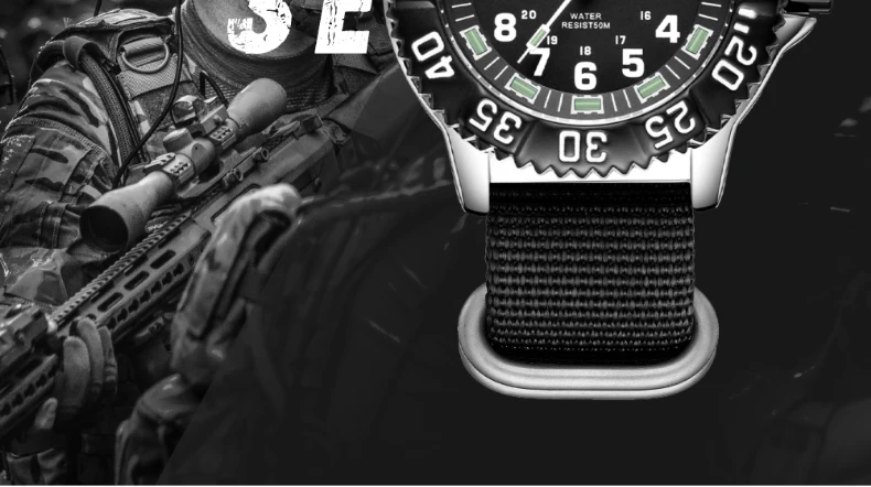 ADDIESDIVE Fashion Men's Analog Watches 50m Waterproof Luminous Tube Nylon Sports Men Military Wristwatches Quartz Watch For Men