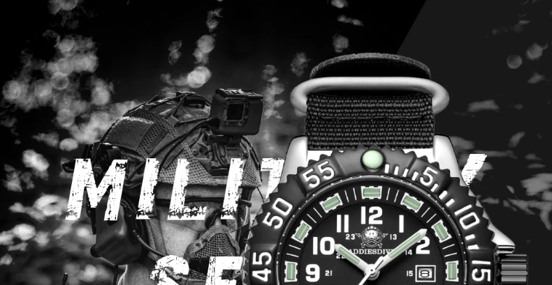 ADDIESDIVE Fashion Men's Analog Watches 50m Waterproof Luminous Tube Nylon Sports Men Military Wristwatches Quartz Watch For Men