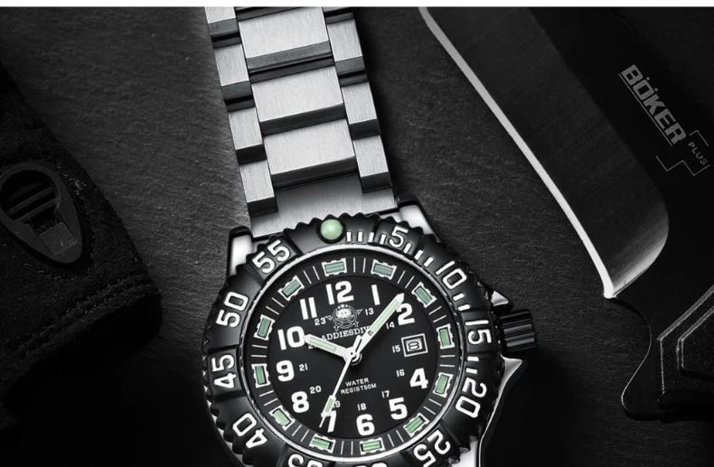 ADDIESDIVE Fashion Men's Analog Watches 50m Waterproof Luminous Tube Nylon Sports Men Military Wristwatches Quartz Watch For Men