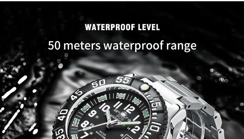 ADDIESDIVE Fashion Men's Analog Watches 50m Waterproof Luminous Tube Nylon Sports Men Military Wristwatches Quartz Watch For Men