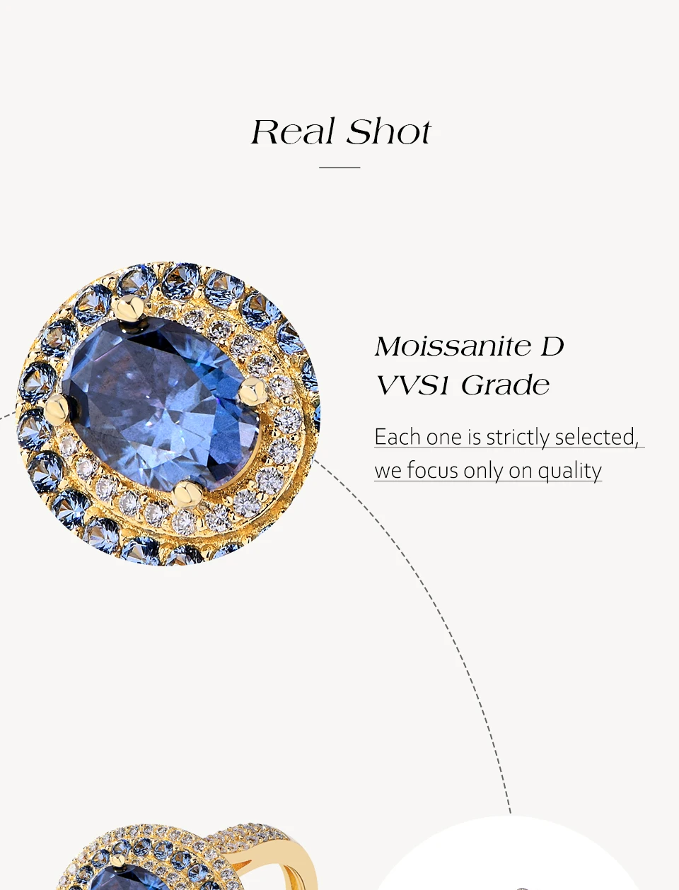 ATTAGEMS Blue Moissanite Women Rings Oval Cut 1.0CT Real S925 Sterling Silver Jewelry For Wedding Engagement Ring With Certified