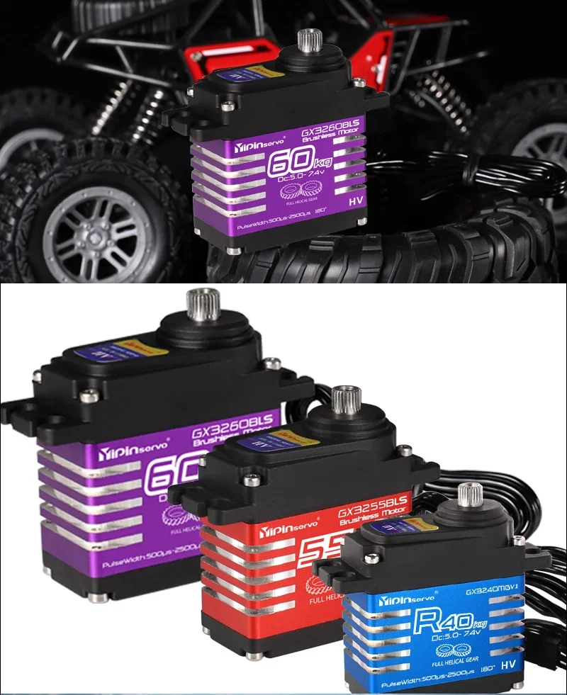 Waterproof IP68 Servo 35kg/40kg/55kg/60kg/70KG All Steel Helical Gear Digital Servos For RC Accessories 1/8 1/10 Rc Toy Car