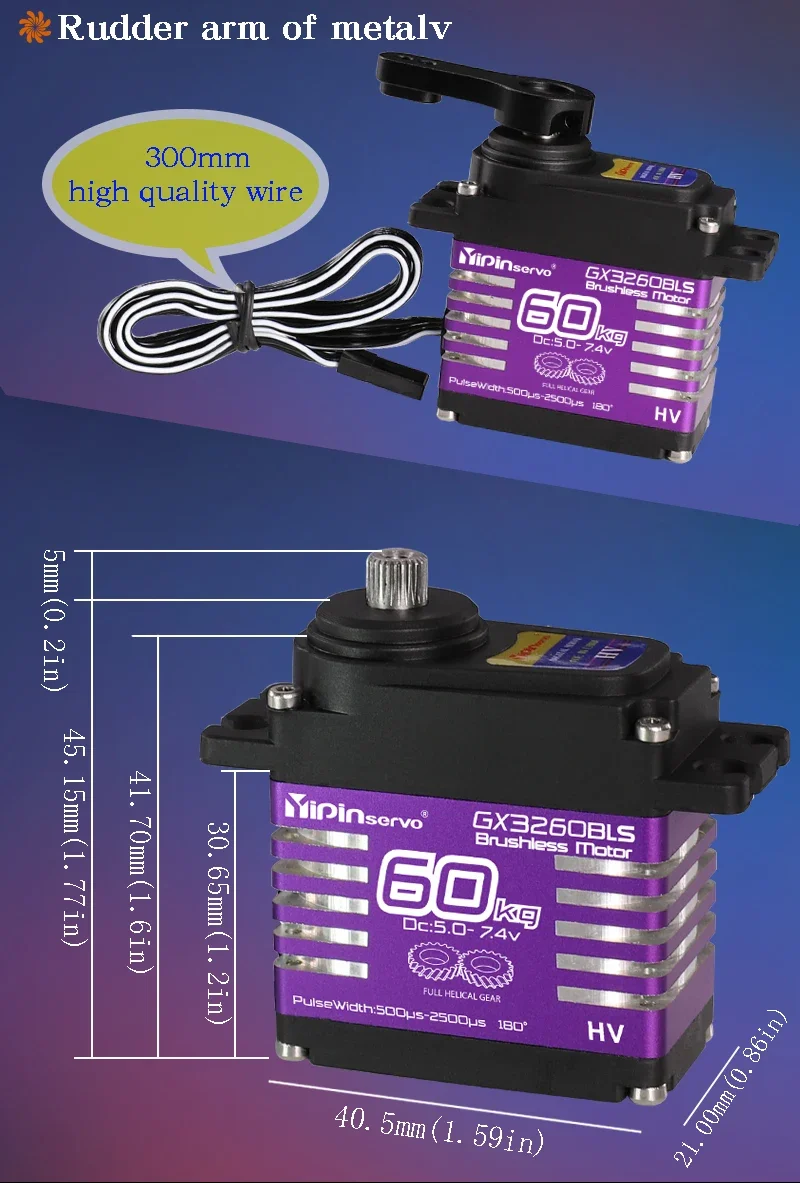 Waterproof IP68 Servo 35kg/40kg/55kg/60kg/70KG All Steel Helical Gear Digital Servos For RC Accessories 1/8 1/10 Rc Toy Car