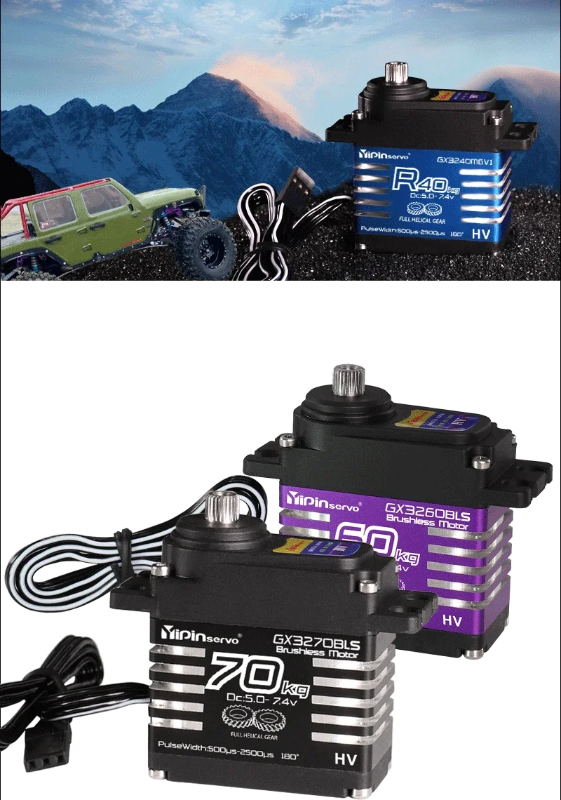 Waterproof IP68 Servo 35kg/40kg/55kg/60kg/70KG All Steel Helical Gear Digital Servos For RC Accessories 1/8 1/10 Rc Toy Car