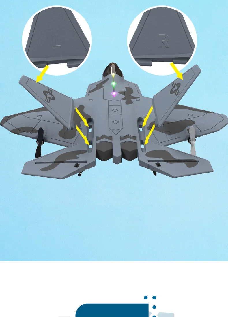 2024 New F22S 2.4G 4CH 3D6G RC Airplane Raptor F22 Warplane WLtoys A180 Upgrade Version LED Light With Gyroscope Out Door Toys