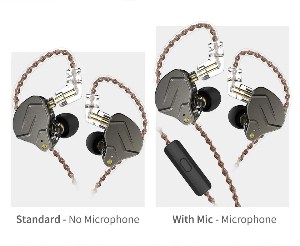 KZ ZSN PRO 1BA 1DD Hybrid Drive In Ear Earphones HIFI Metal Bass Earbud Sport Music Headset Replaceable