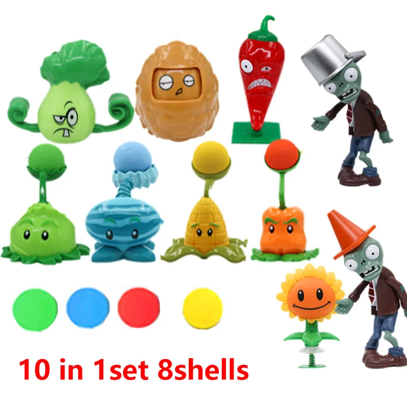 Plants VS Zombies 2 Playset Cactus Peashooter Coconut Cannon Genuine Game Scene Figure Ornaments Soft Silicone Birthday Gift boy