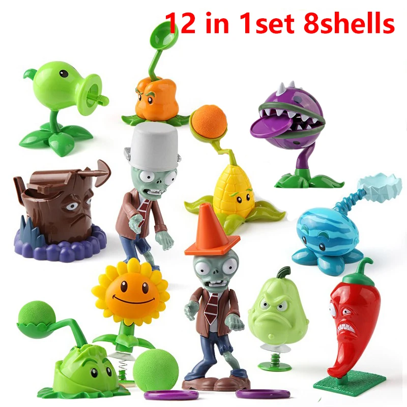Plants VS Zombies 2 Playset Cactus Peashooter Coconut Cannon Genuine Game Scene Figure Ornaments Soft Silicone Birthday Gift boy