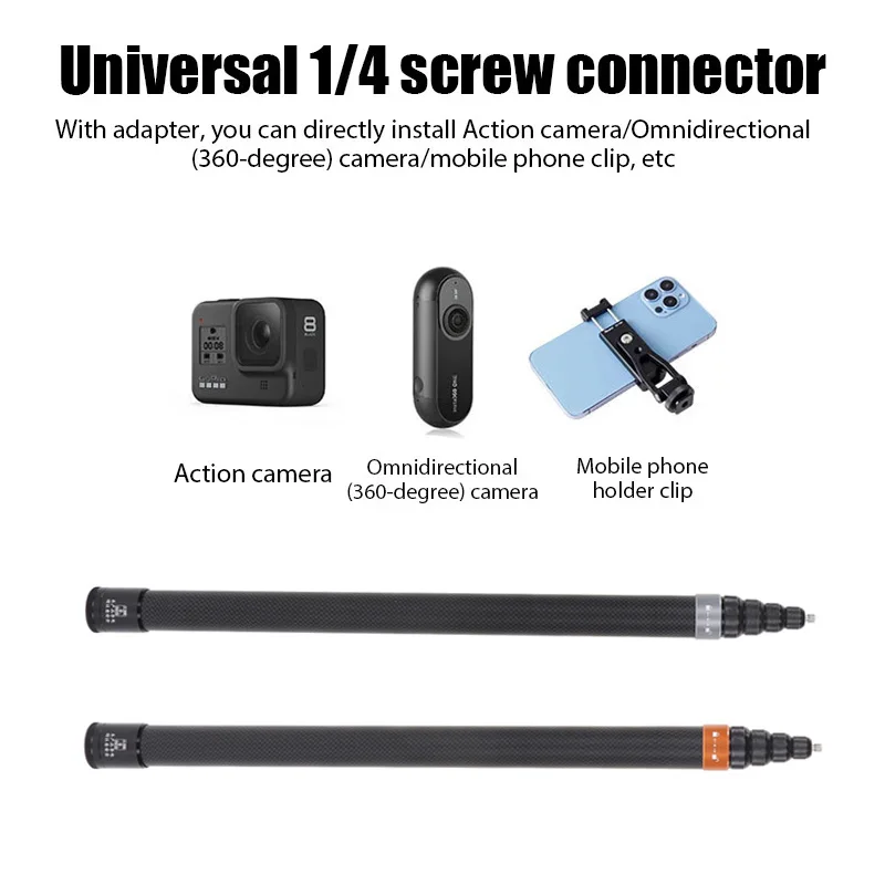 3M Spiral Carbon Fiber Selfie Stick Bullet Time Panoramic Motion Camera Invisible Stick Suitable for Insta 360 X3 X4 ONE RS, GO