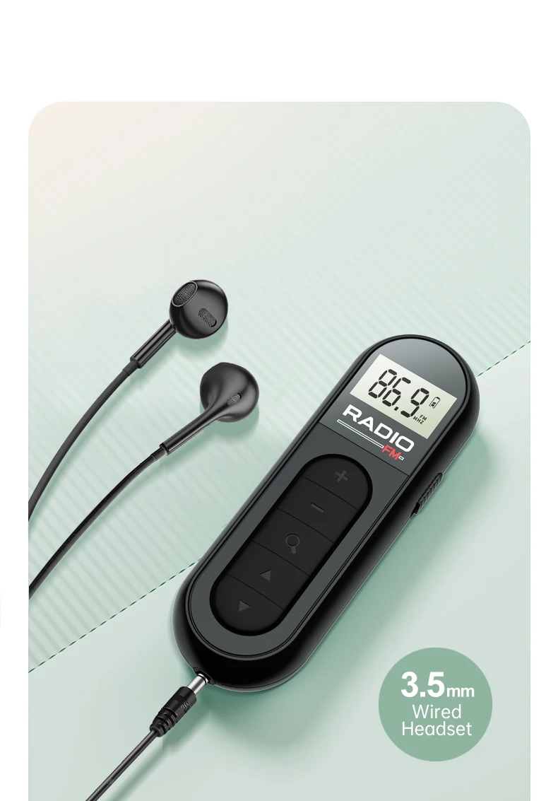 FM Portable Radio, Rechargeable Pocket Radio with Best Reception Digital Tuning, LCD Screen,Belt Clip, Stereo Sound Earphone Jac