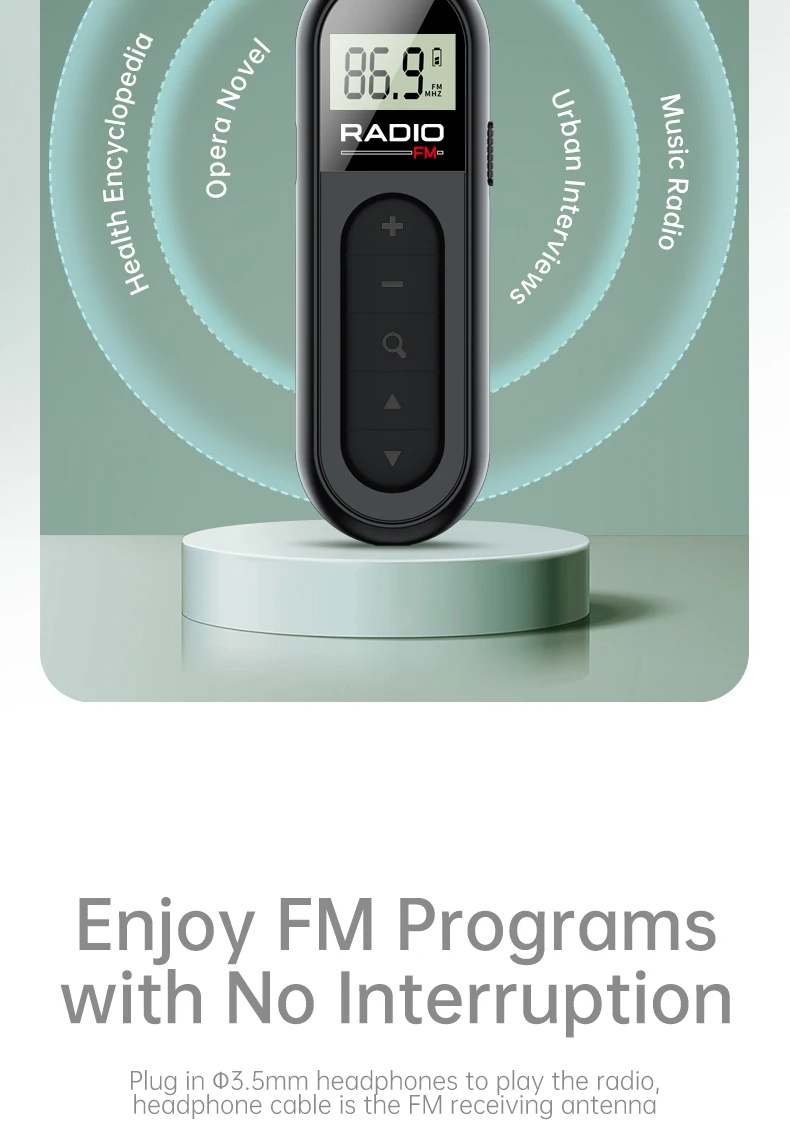 FM Portable Radio, Rechargeable Pocket Radio with Best Reception Digital Tuning, LCD Screen,Belt Clip, Stereo Sound Earphone Jac