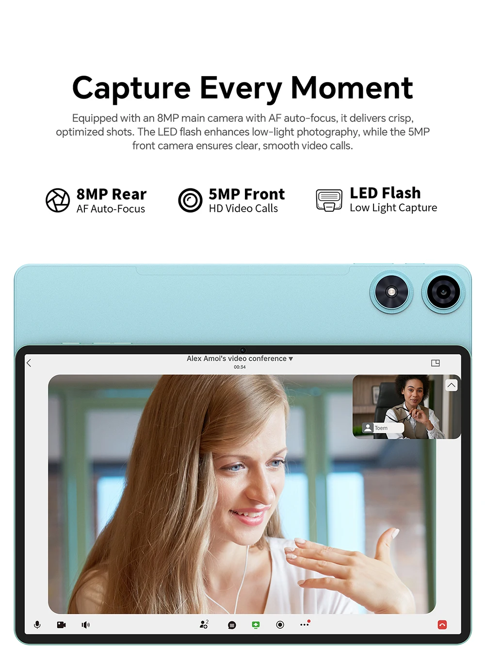 Teclast P50 Tablet 11" 90Hz Max.20GB RAM 128GB ROM Unisoc T606 Octa Cores 7000mAh Battery Android 15 Tablets LTE(4G)