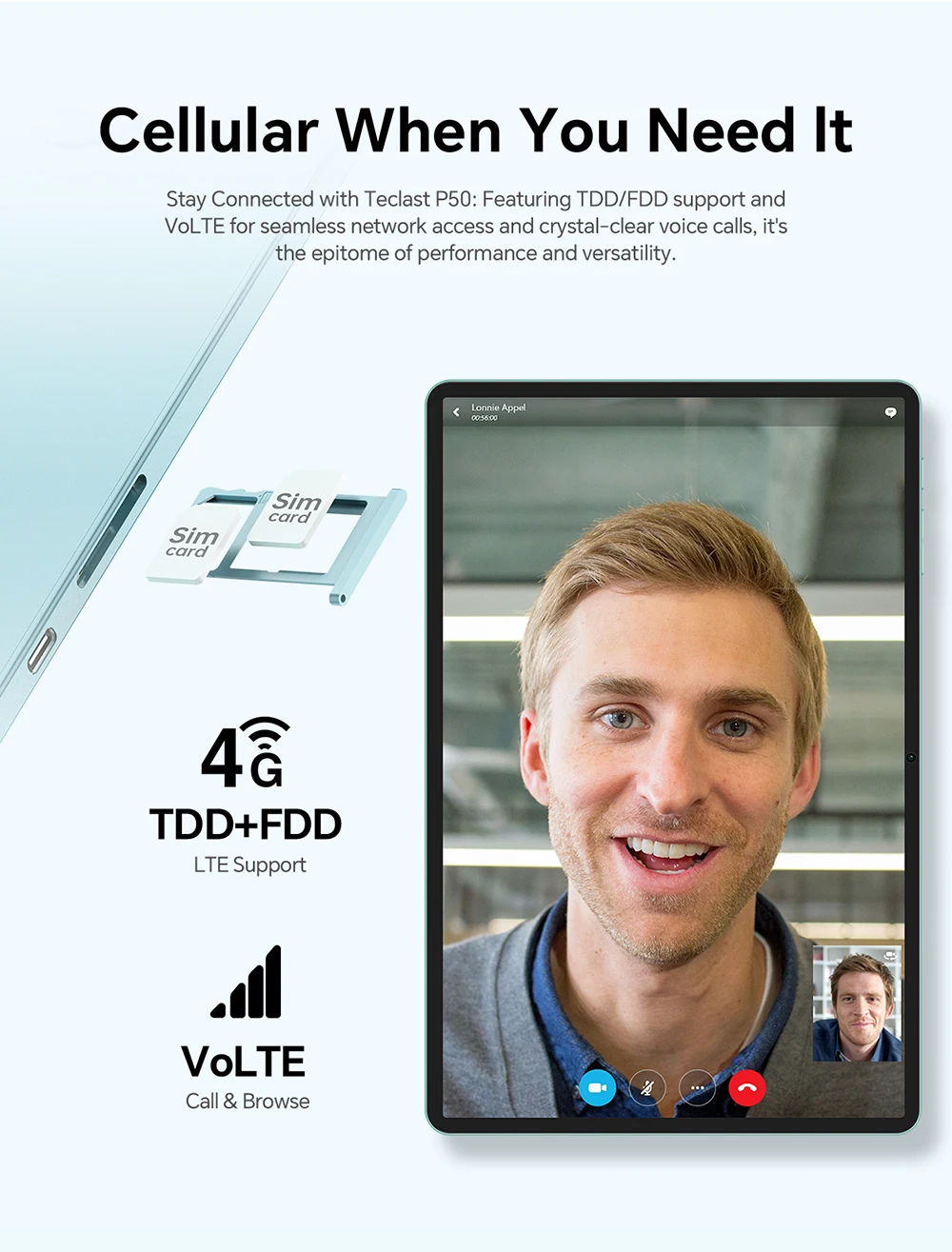 Teclast P50 Tablet 11" 90Hz Max.20GB RAM 128GB ROM Unisoc T606 Octa Cores 7000mAh Battery Android 15 Tablets LTE(4G)