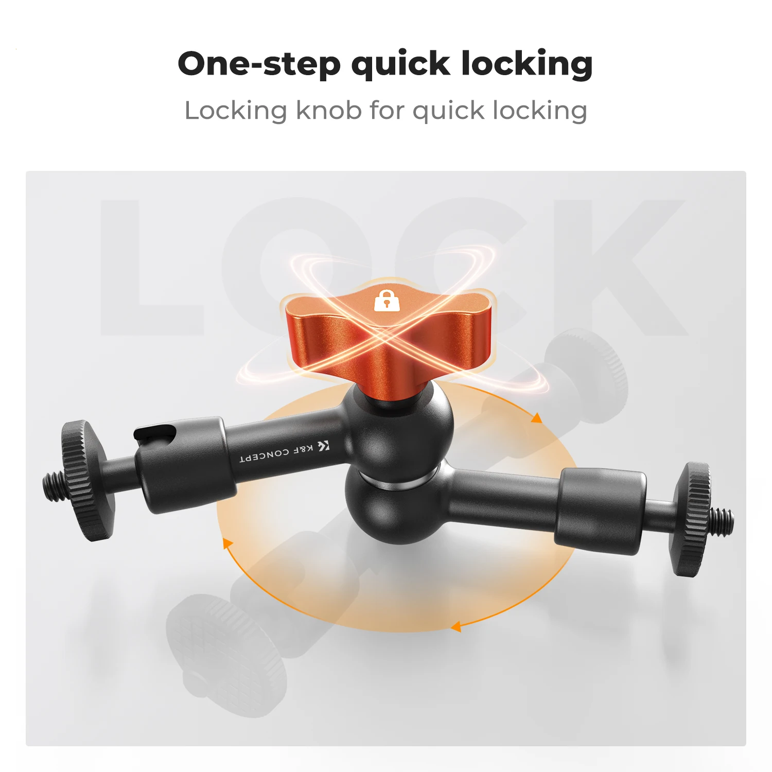 K&F CONCEPT Magic Arm Super Clamp Kit with 1/4" & 3/8" Thread Screw Articulating Friction Arm Cold Shoe Clamp Mount for Monitor