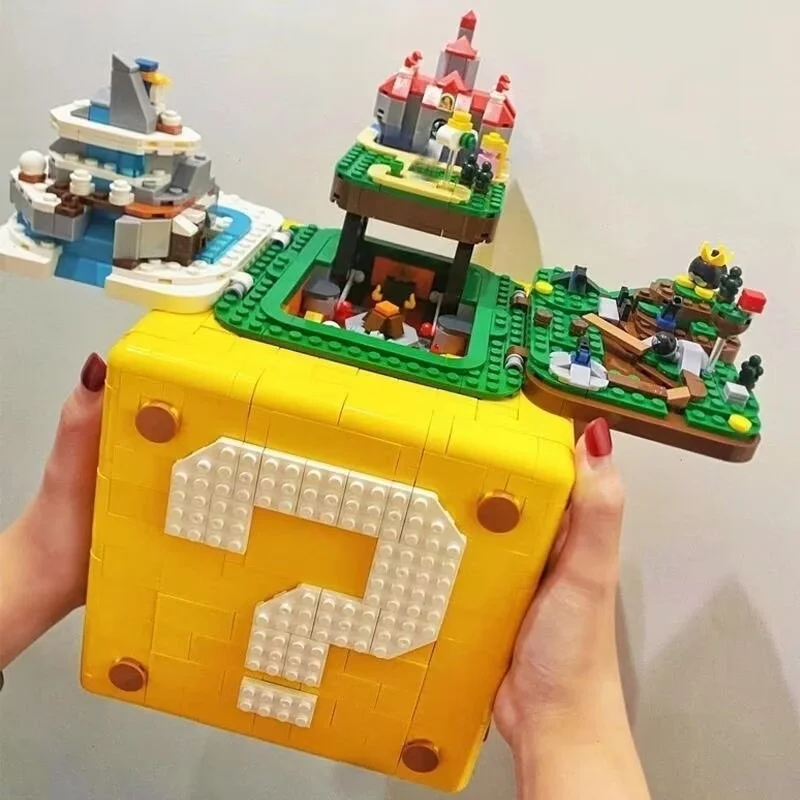 2064PCS 64 Styles Question Mark Box Building Blocks DIY Assembly Ornament Toy Birthday Holiday Gift