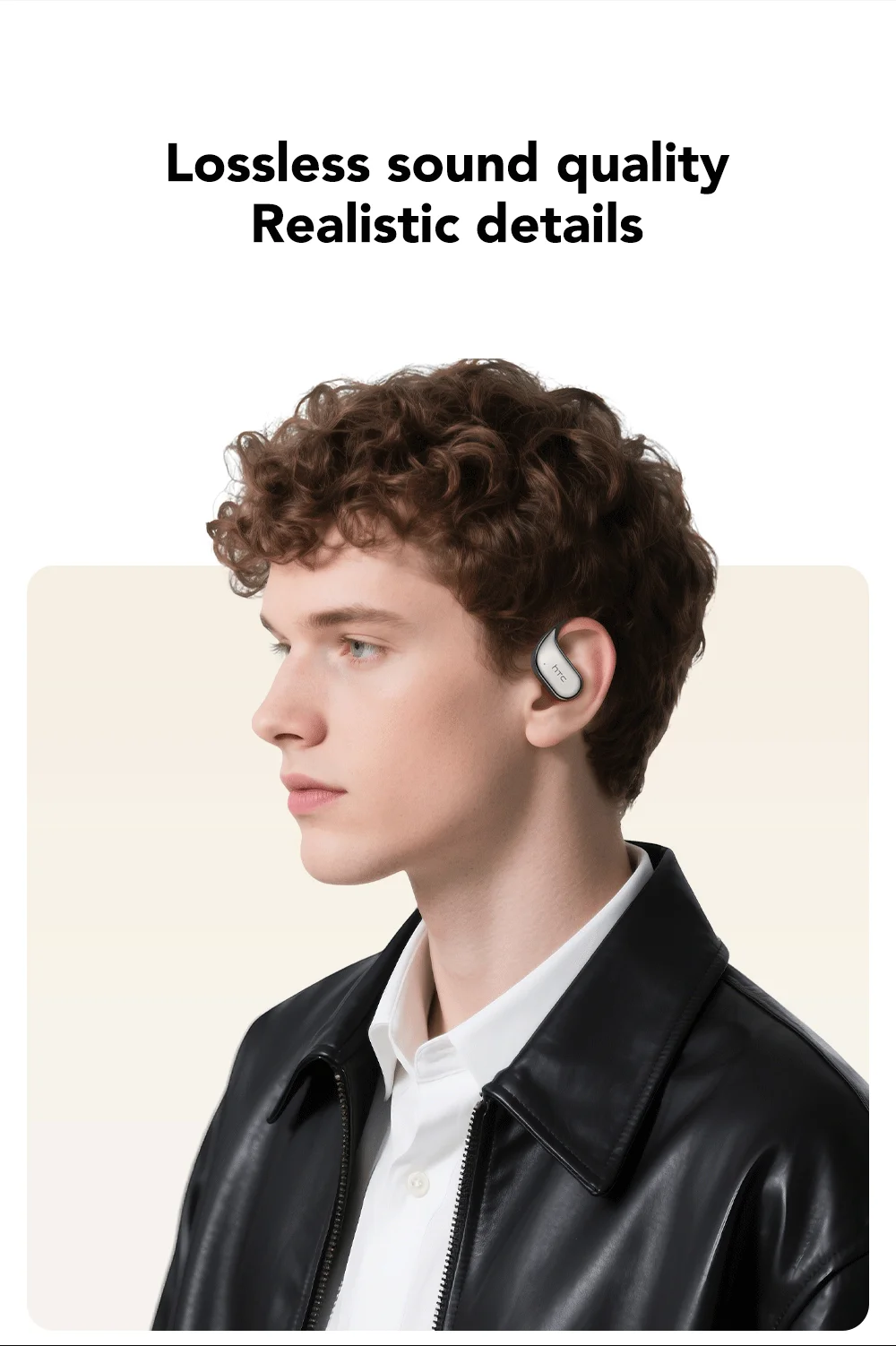 HTC NE39 AI Translate Earphone Wireless Bluetooth Earphones Long Battry Life TWS Sport Open Ear Headphones With Mic HD Call