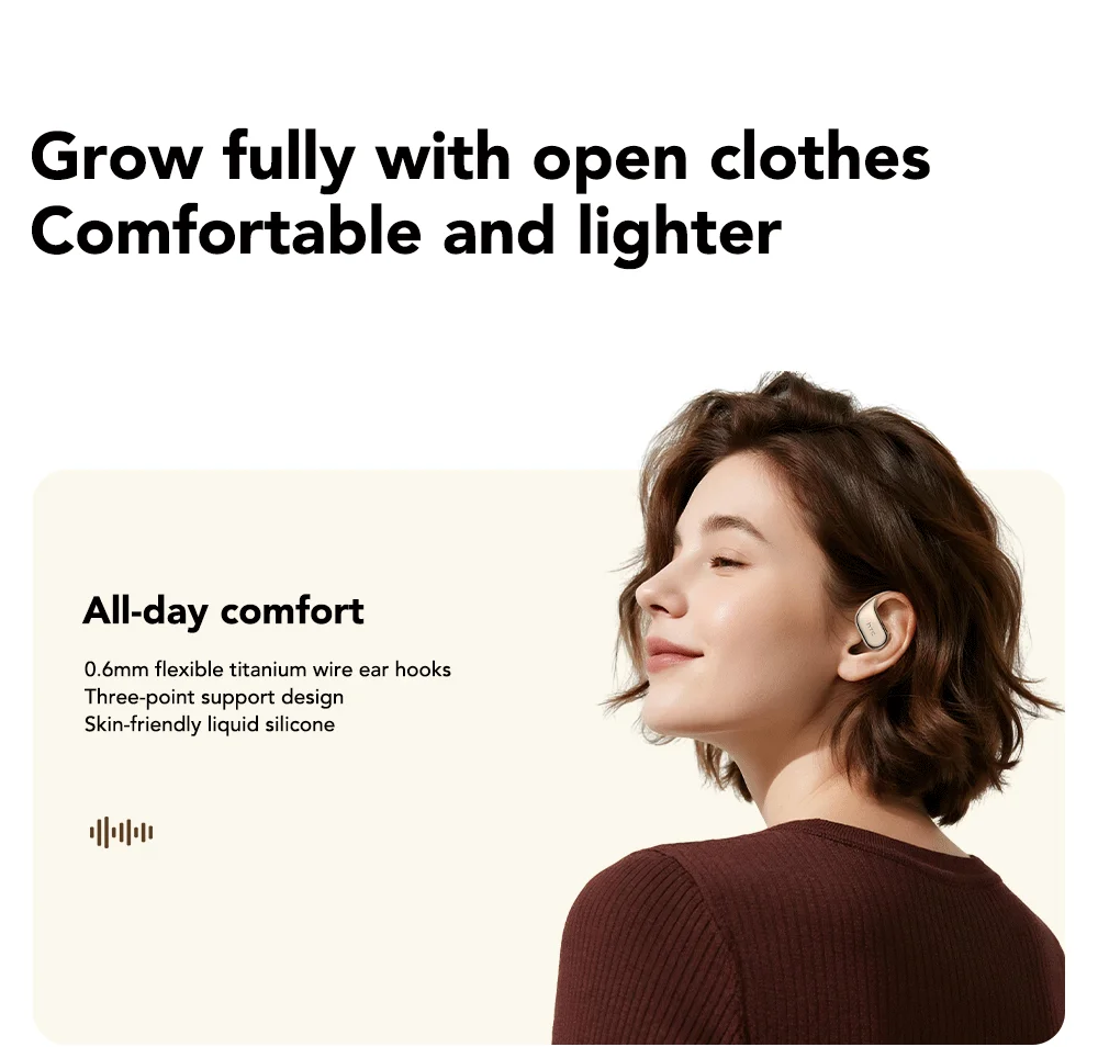 HTC NE39 AI Translate Earphone Wireless Bluetooth Earphones Long Battry Life TWS Sport Open Ear Headphones With Mic HD Call