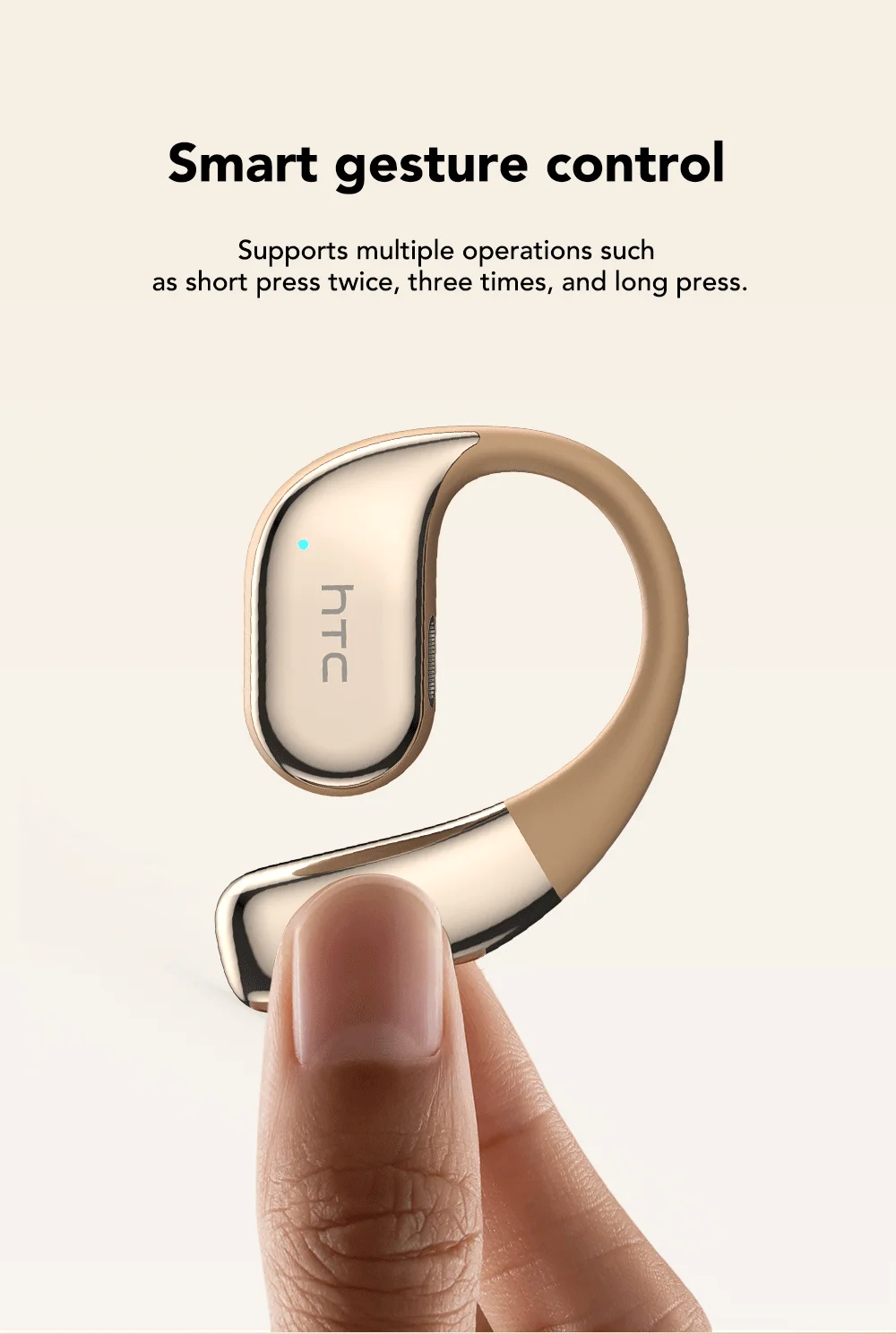 HTC NE39 AI Translate Earphone Wireless Bluetooth Earphones Long Battry Life TWS Sport Open Ear Headphones With Mic HD Call