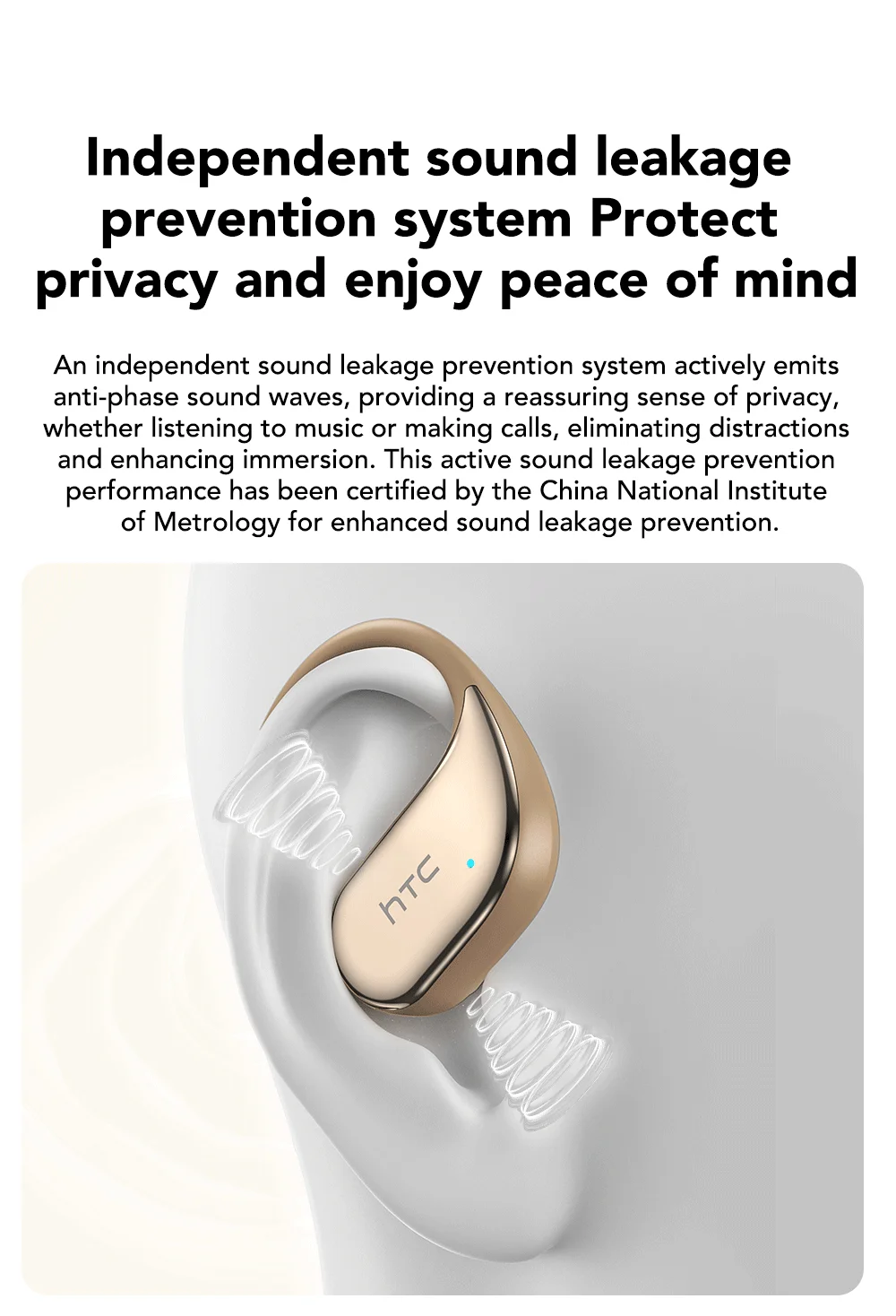 HTC NE39 AI Translate Earphone Wireless Bluetooth Earphones Long Battry Life TWS Sport Open Ear Headphones With Mic HD Call