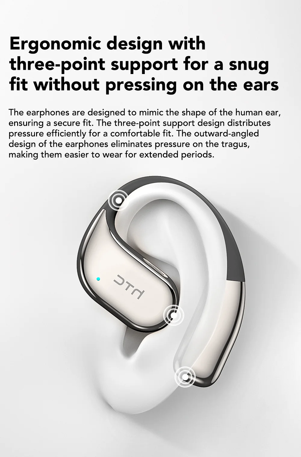 HTC NE39 AI Translate Earphone Wireless Bluetooth Earphones Long Battry Life TWS Sport Open Ear Headphones With Mic HD Call