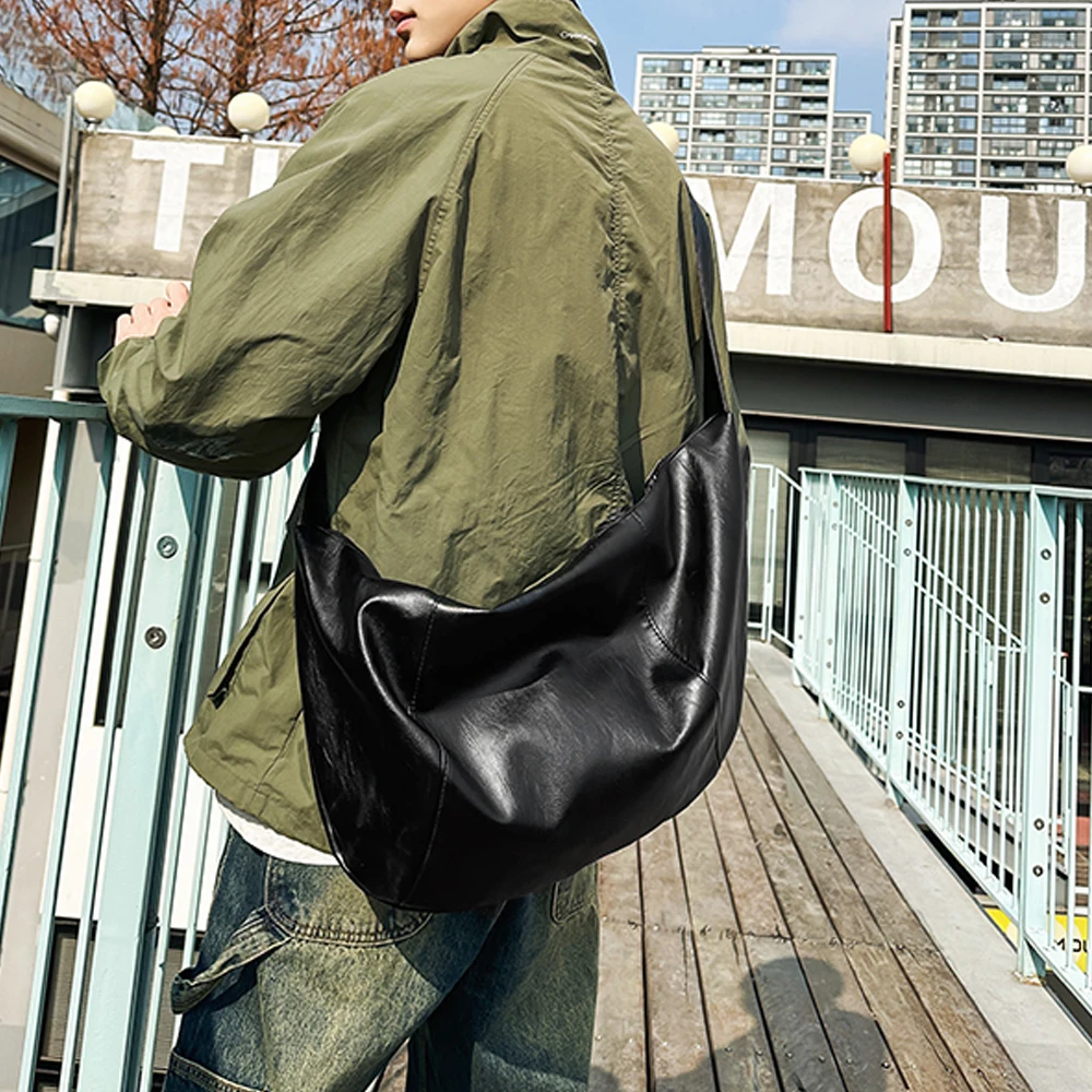 Men's Crossbody Bag Casual Versatile Fashionable Large Capacity Waist Bag Simple Lightweight Outdoor Sports Backpack