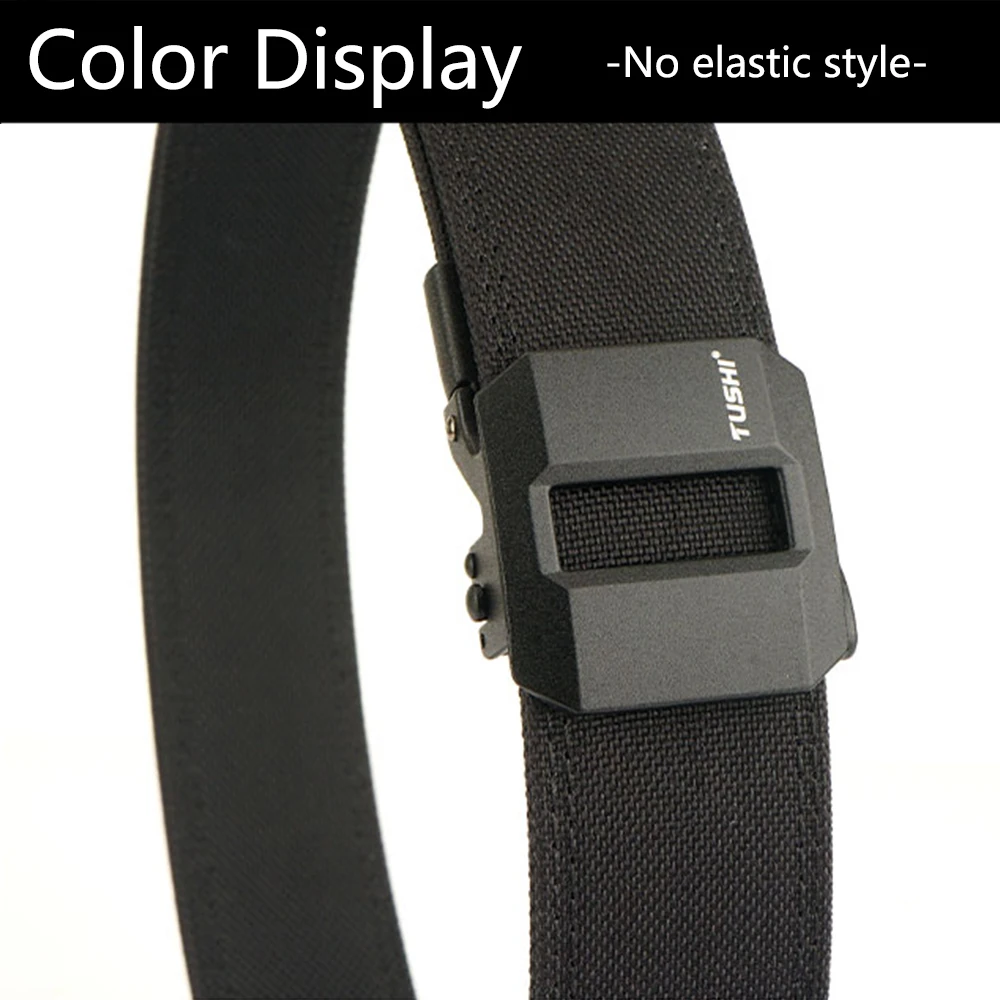 TUSHI Belt Hard Tactical Belt for Men Metal Automatic Buckle IPSC Gun Belt 1100D Nylon Military Belt Outdoor Sports Girdle Male