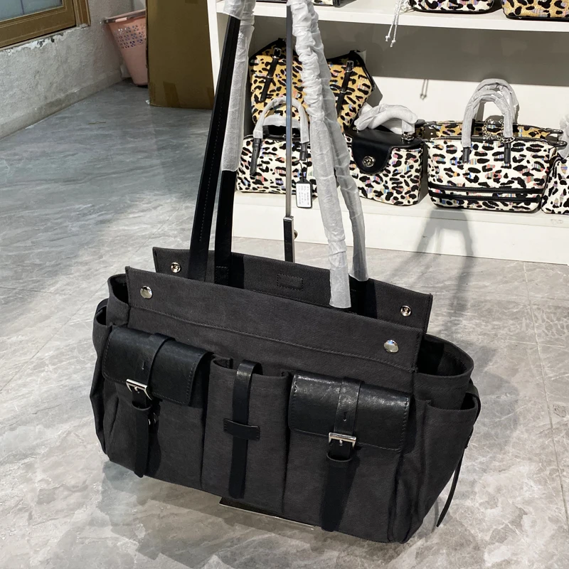 Classic Canvas Tote Bags For Women Luxury Designer Handbag Purse 2026 New In Multiple Pockets Top Handle Underarm Cloth Shoulder