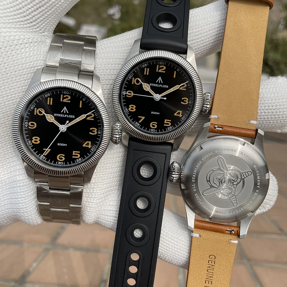 STEELFLIER Official SF741 Classic Quartz Wristwatches Souvenirs Sapphire Mirror VH31 Mute 200M Waterproof Luxury Luminous Watch