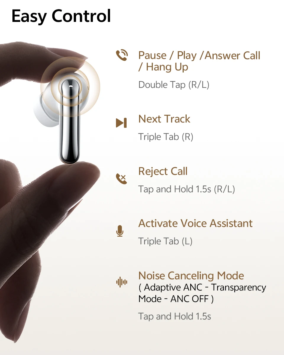 QCY MeloBuds N20 Wireless Earphones HT20 Bluetooth 6.0 Adaptive Hybrid ANC Headphone 6 Mics HD Call TWS Earbud 68ms Low Latency