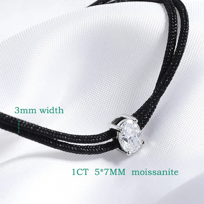 Smyoue Oval Cut 5*7mm Moissanite Bracelets Braided-rope Chain for Women Girls Birthday Gift Pure Silver S925 Bracelet Wholesale
