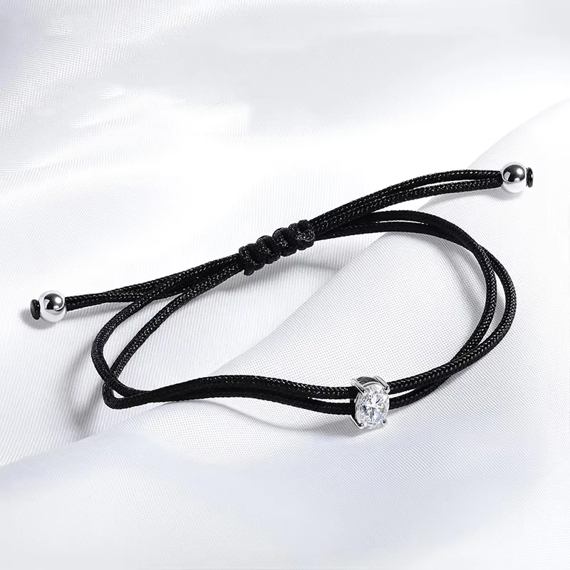 Smyoue Oval Cut 5*7mm Moissanite Bracelets Braided-rope Chain for Women Girls Birthday Gift Pure Silver S925 Bracelet Wholesale