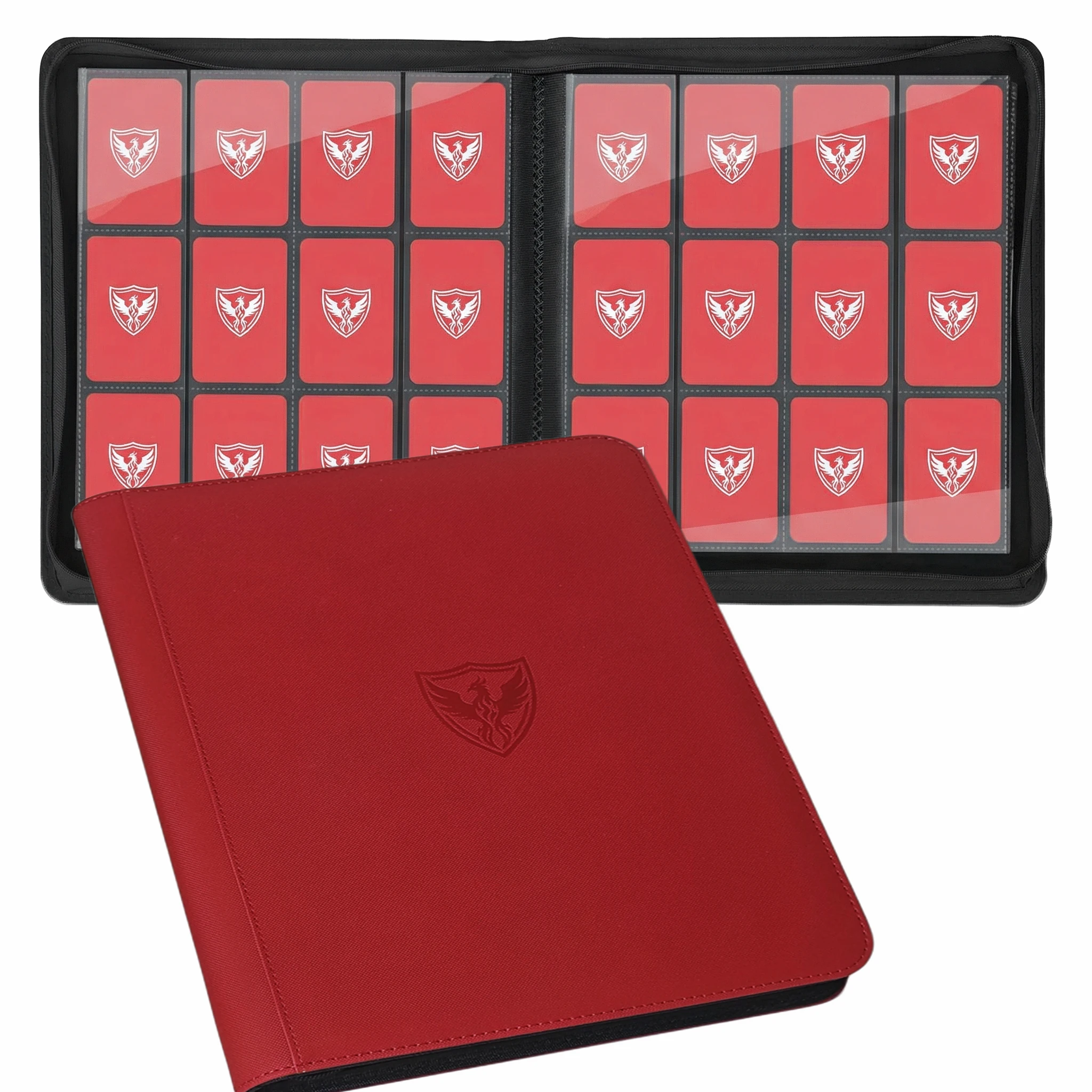 12-Pocket Trading Card Binder, Can Hold 480 Cards, Zippered Premium Card Binder Suitable for Tcg Cards/Game Cards/Sports Cards/Yu-Gi-Oh!, Magic: the Gathering, and Trading Cards