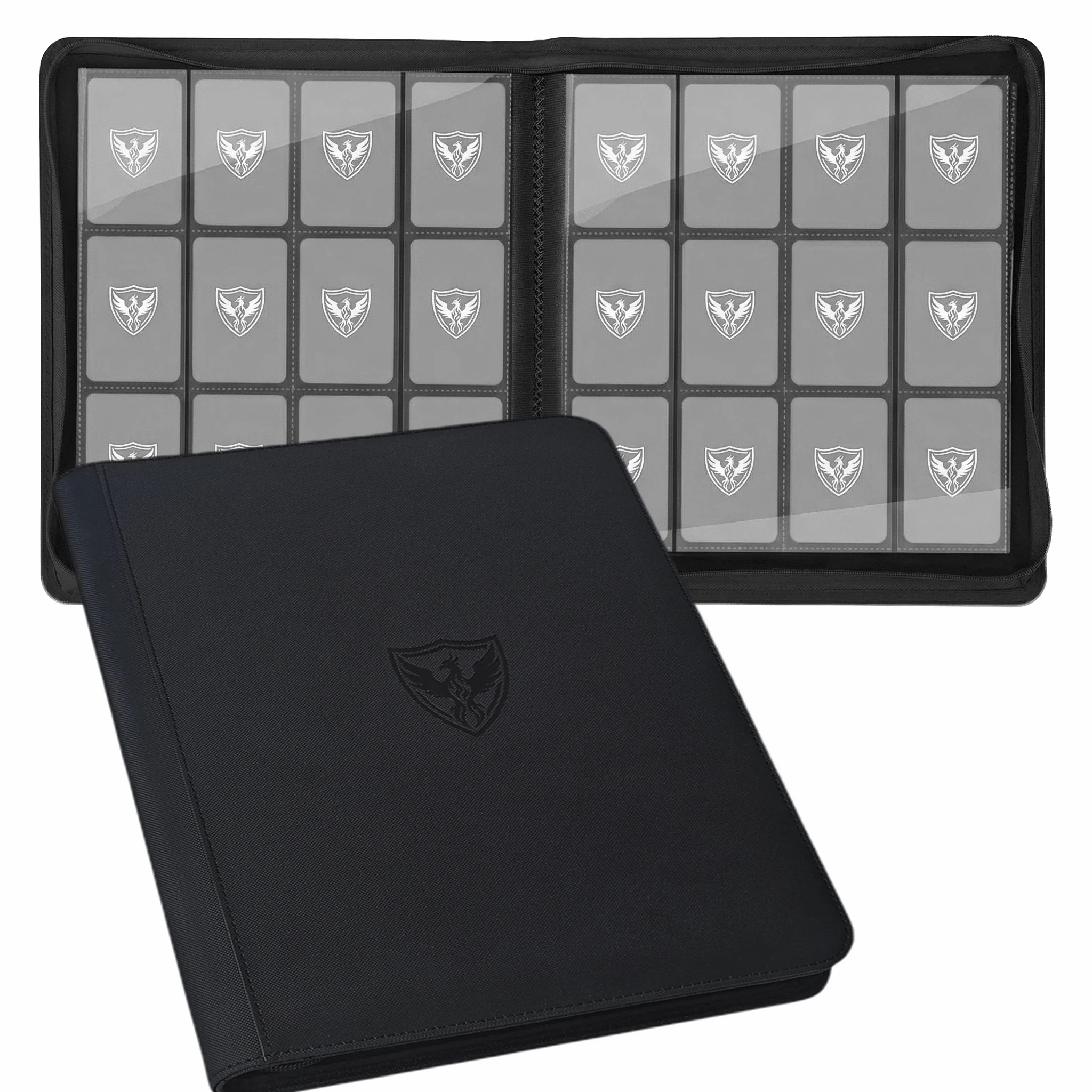 12-Pocket Trading Card Binder, Can Hold 480 Cards, Zippered Premium Card Binder Suitable for Tcg Cards/Game Cards/Sports Cards/Yu-Gi-Oh!, Magic: the Gathering, and Trading Cards