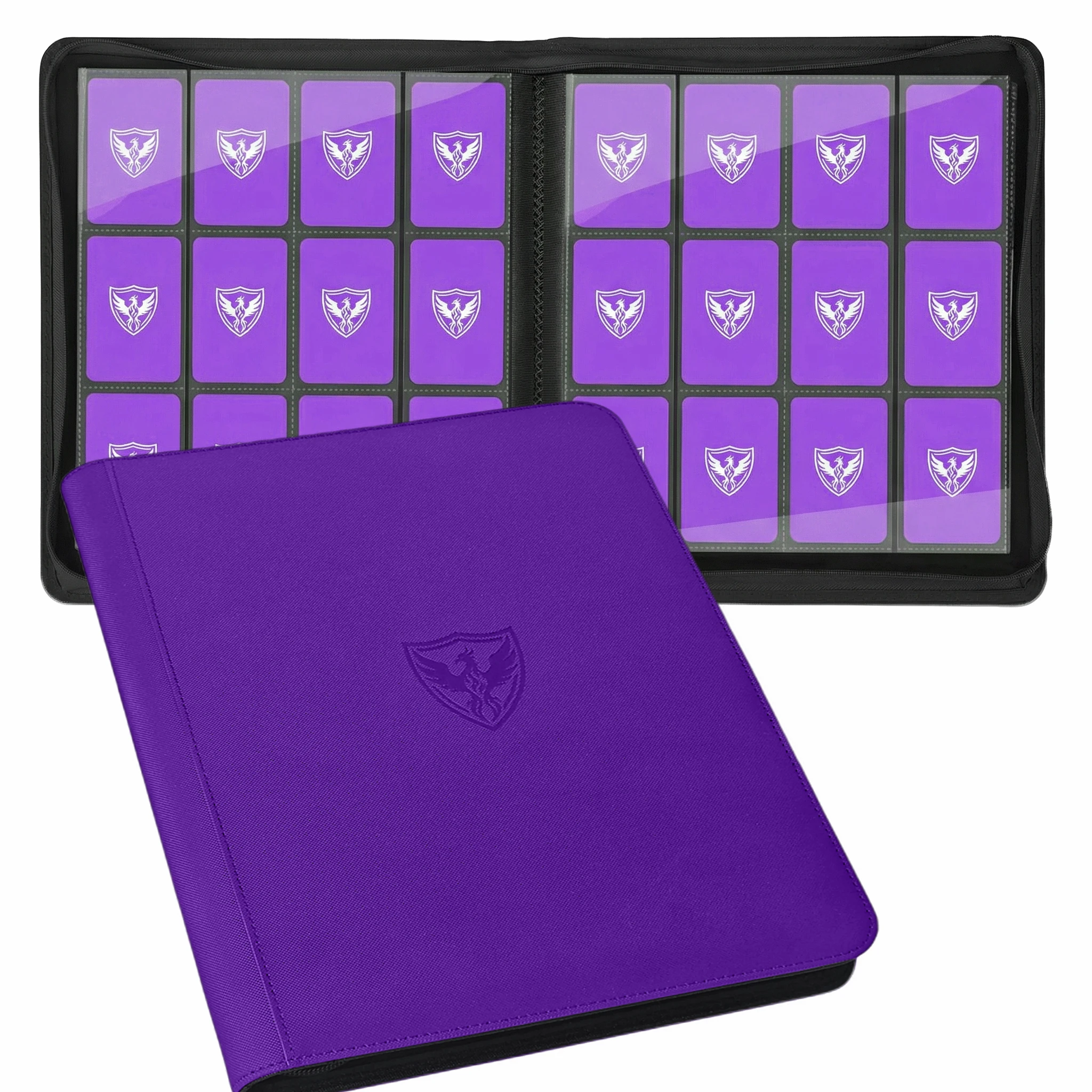 12-Pocket Trading Card Binder, Can Hold 480 Cards, Zippered Premium Card Binder Suitable for Tcg Cards/Game Cards/Sports Cards/Yu-Gi-Oh!, Magic: the Gathering, and Trading Cards