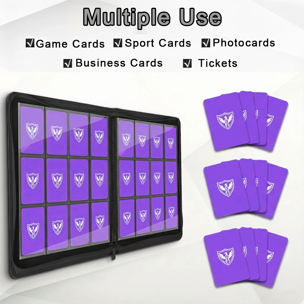 12-Pocket Trading Card Binder, Can Hold 480 Cards, Zippered Premium Card Binder Suitable for Tcg Cards/Game Cards/Sports Cards/Yu-Gi-Oh!, Magic: the Gathering, and Trading Cards