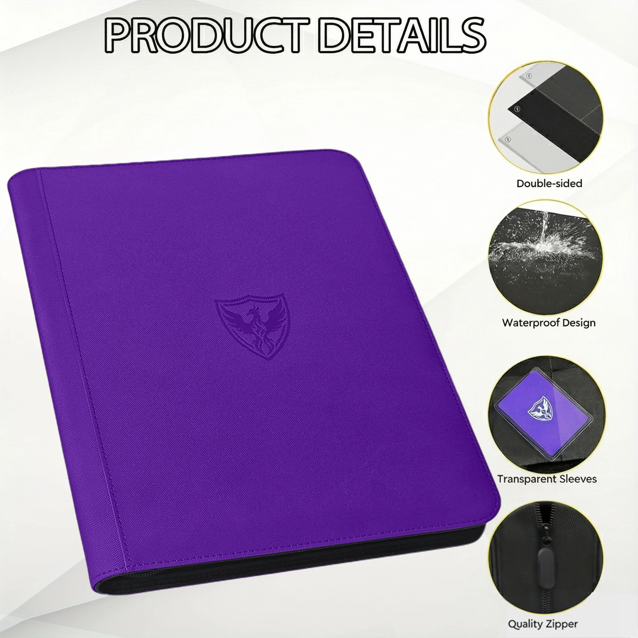 12-Pocket Trading Card Binder, Can Hold 480 Cards, Zippered Premium Card Binder Suitable for Tcg Cards/Game Cards/Sports Cards/Yu-Gi-Oh!, Magic: the Gathering, and Trading Cards