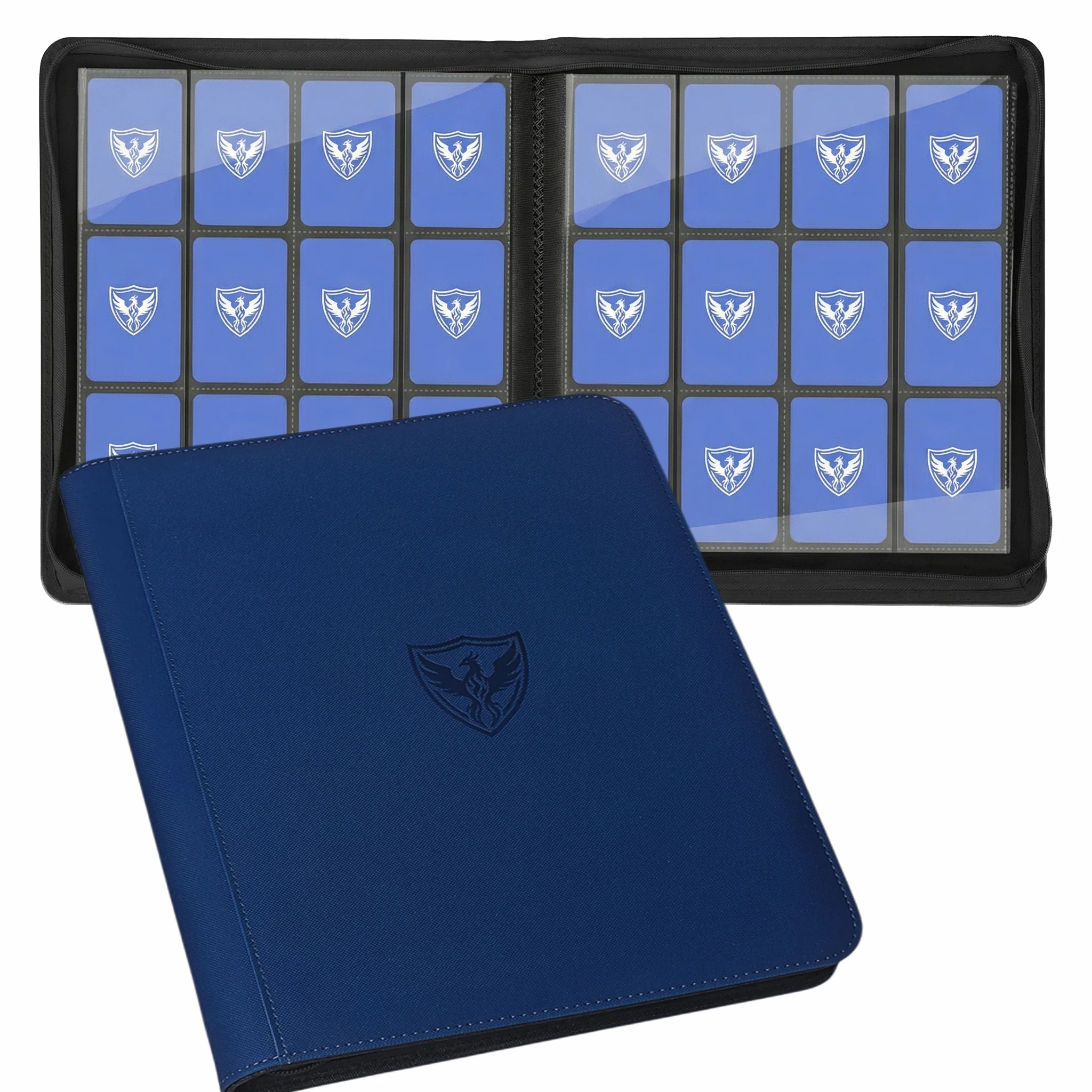 12-Pocket Trading Card Binder, Can Hold 480 Cards, Zippered Premium Card Binder Suitable for Tcg Cards/Game Cards/Sports Cards/Yu-Gi-Oh!, Magic: the Gathering, and Trading Cards