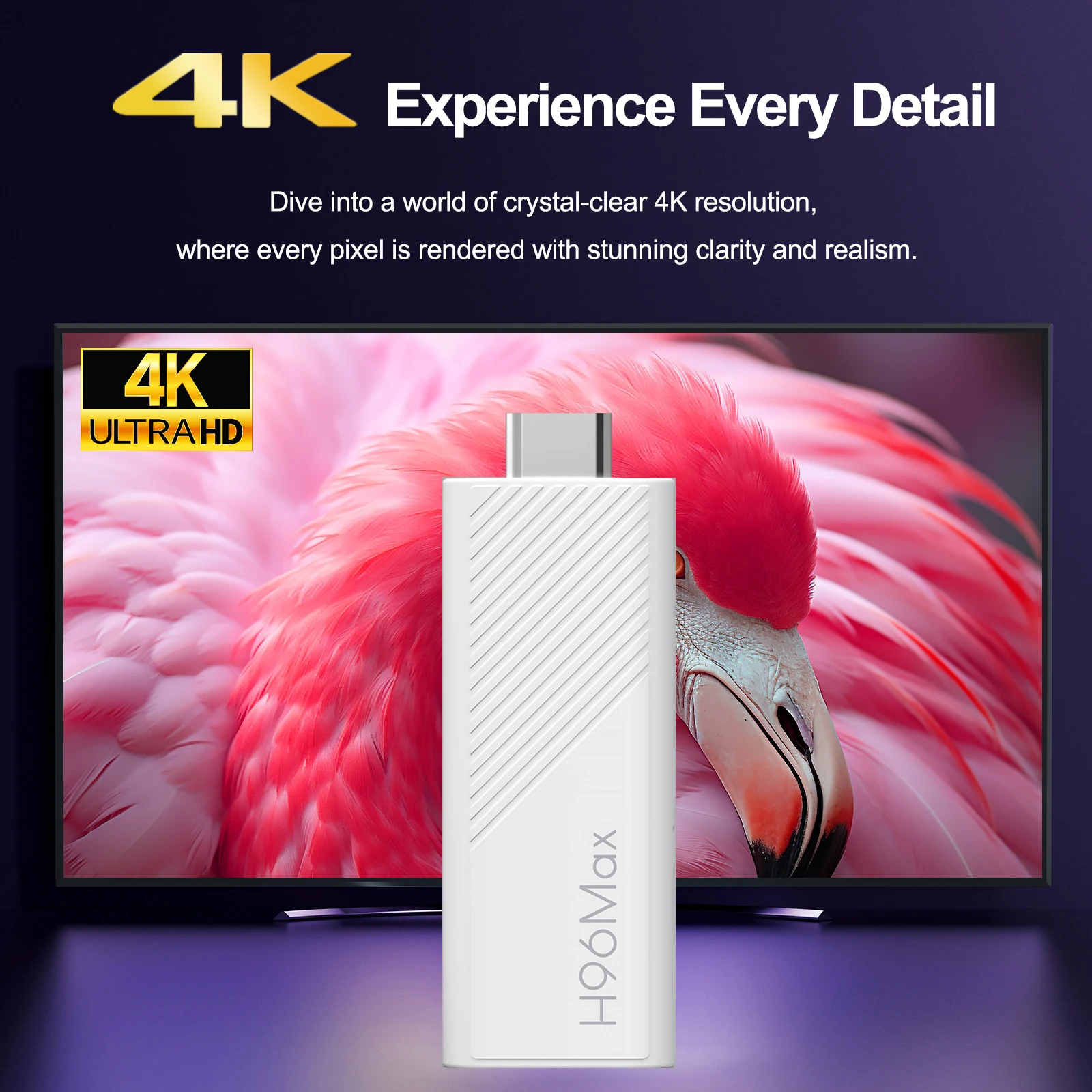 Android TV Stick H96 Max H313 Allwinner Quad Core 4K Wifi6 BT Voice Assistant Remote Control Media Player Smart TV Box
