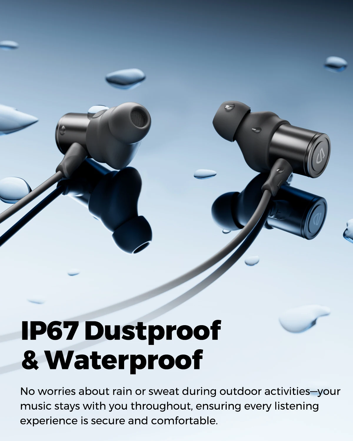SoundPEATS Q40 HD Wireless Earphones Sport Bluetooth 5.4 Headphones LDAC Hi-Res Audio, 11mm Dual-Magnet Driver, IP67,Fast Charge