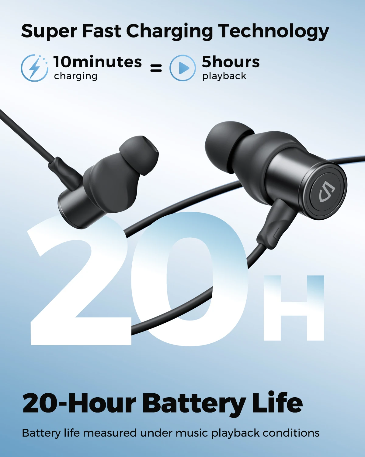SoundPEATS Q40 HD Wireless Earphones Sport Bluetooth 5.4 Headphones LDAC Hi-Res Audio, 11mm Dual-Magnet Driver, IP67,Fast Charge