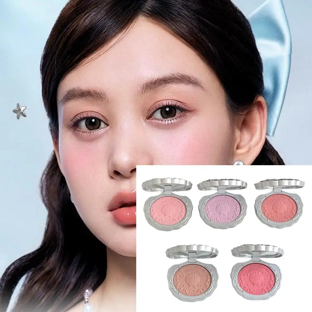 Flower Knows Pearl Shell Shape Velvet Embossed Blush Matte Finish Buildable Blendable Powder Blush For Cheeks For All Skin Tones