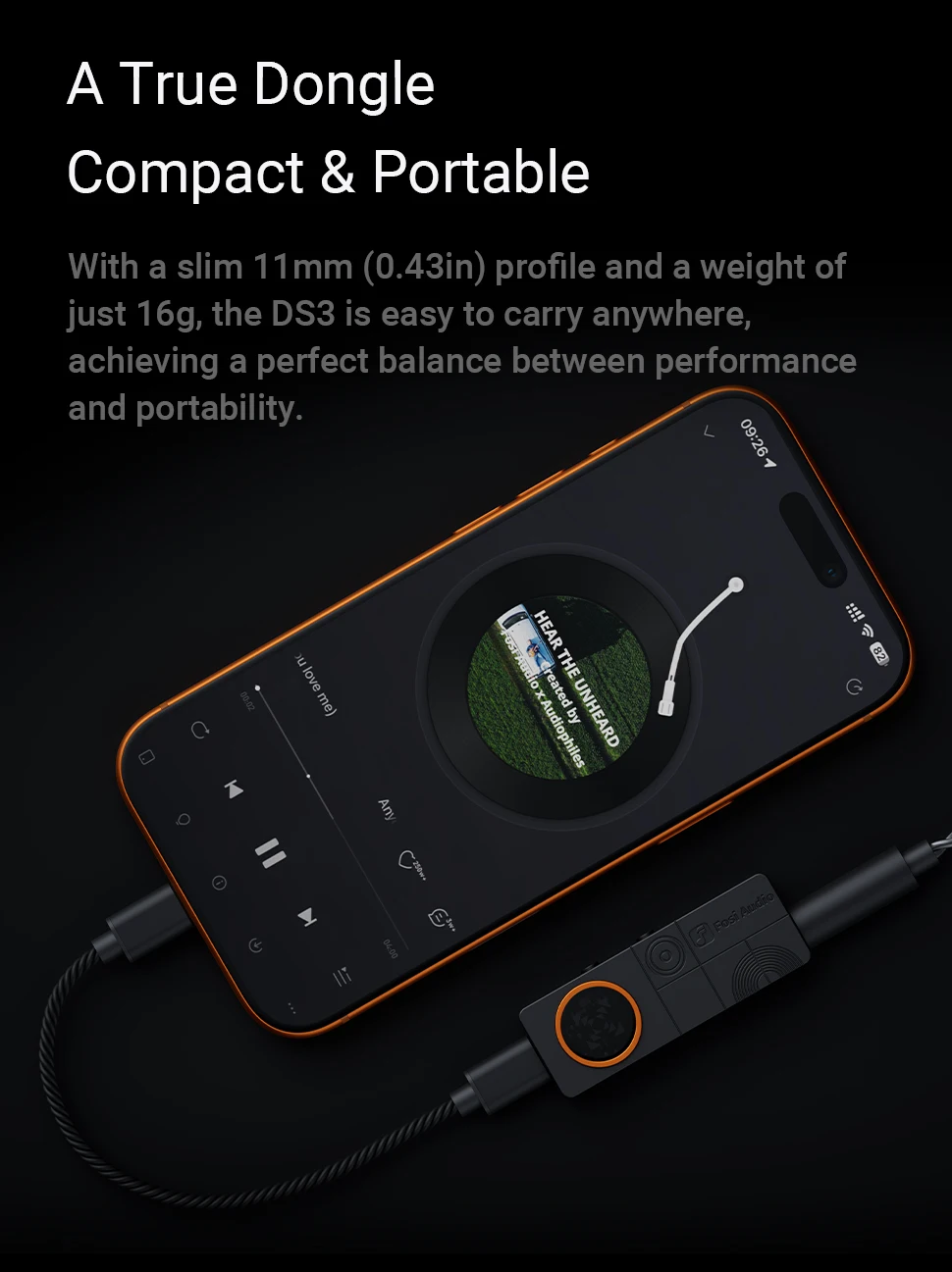 Fosi Audio DS3 DAC Amp Portable HIFI Headphone Amplifier XMOS XU316 DSD512 Dongle DAC 4.4mm Balanced/3.5mm Jack